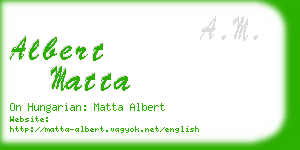 albert matta business card